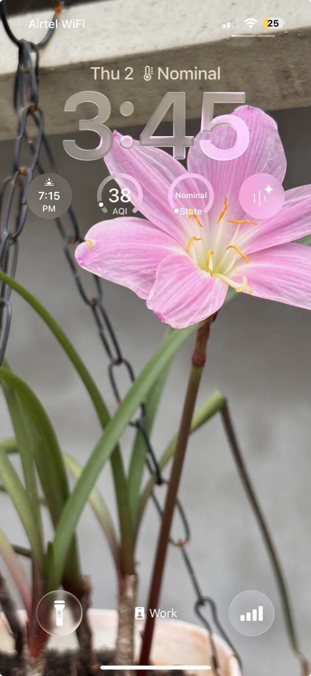 iPhone Lock Screen with a Sabja widget showing a Nominal Thermal State at a glance